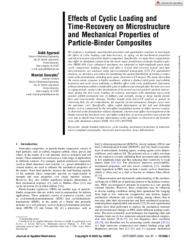(PDF) Effects of Cyclic Loading and Time-Recovery on Microstructure and ...