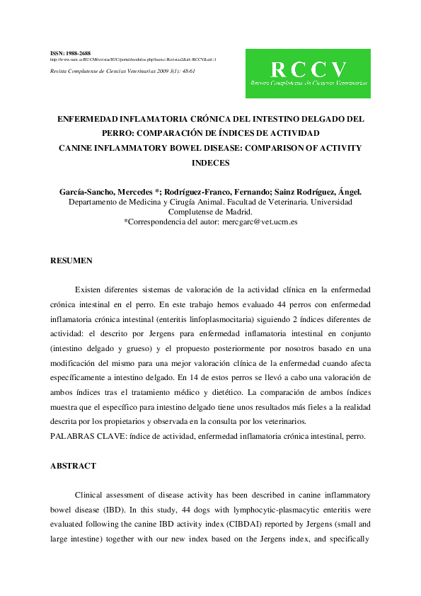 Curated visual reference: Canine Inflammatory Bowel Disease Statistics Reference: Pdf Enfermedad Inflamatoria Crónica Del Intestino Delgado Del Perro