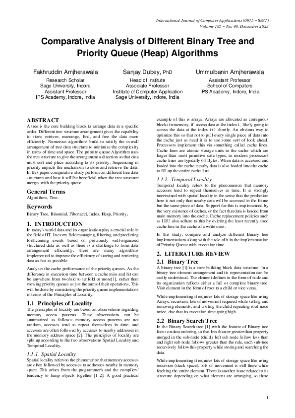 (PDF) Comparative Analysis of Different Binary Tree and Priority Queue ...