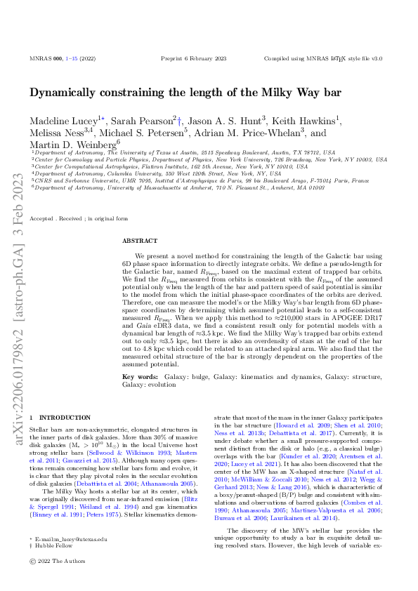 (PDF) Dynamically constraining the length of the Milky Way bar
