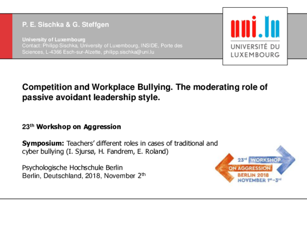 (PDF) Competition and Workplace Bullying. The moderating role of ...