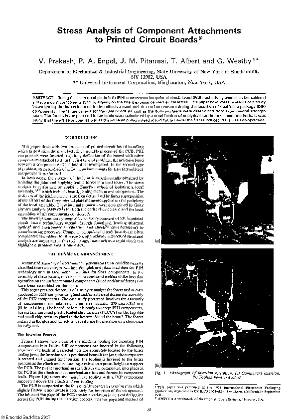 (PDF) Stress Analysis of Component Attachments to Printed Circuit Boards