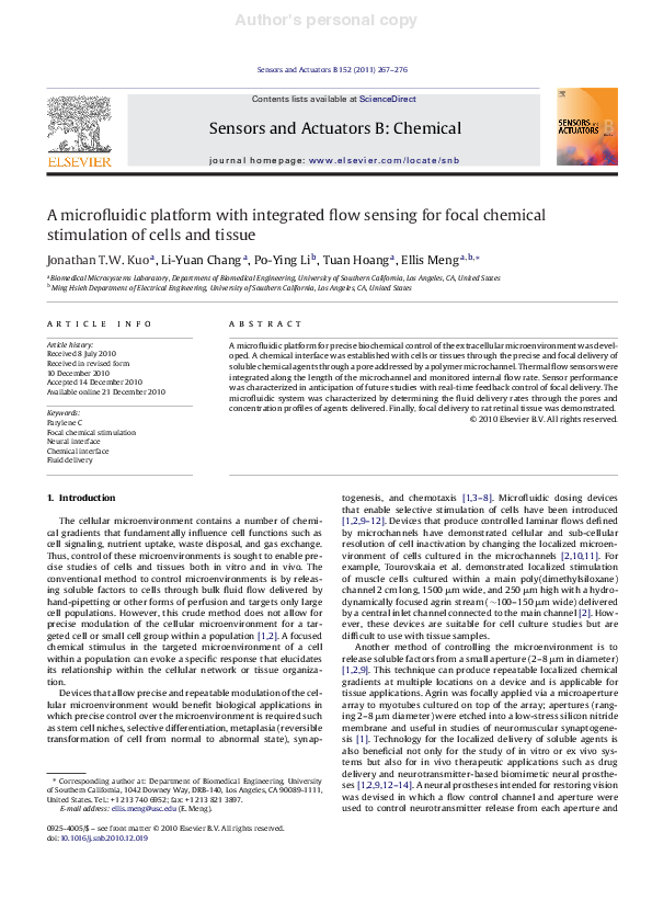 (PDF) A microfluidic platform with integrated flow sensing for focal ...
