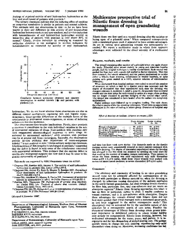 (PDF) Multicentre prospective trial of Silastic foam dressing in ...