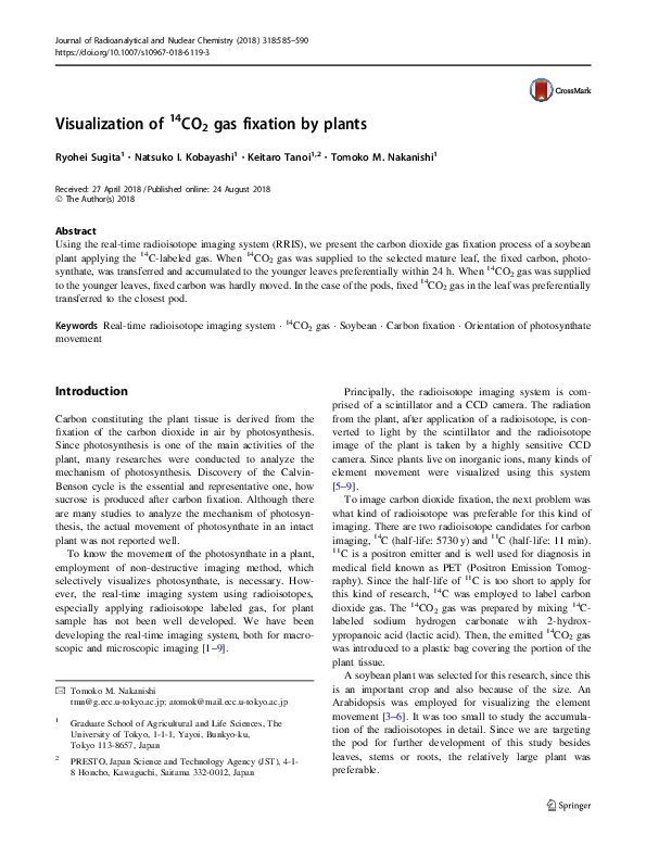 (PDF) Visualization of 14CO2 gas fixation by plants