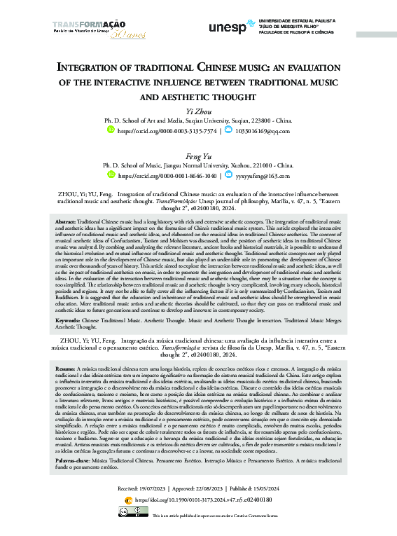 (PDF) Integration of traditional Chinese music : an evaluation of the ...
