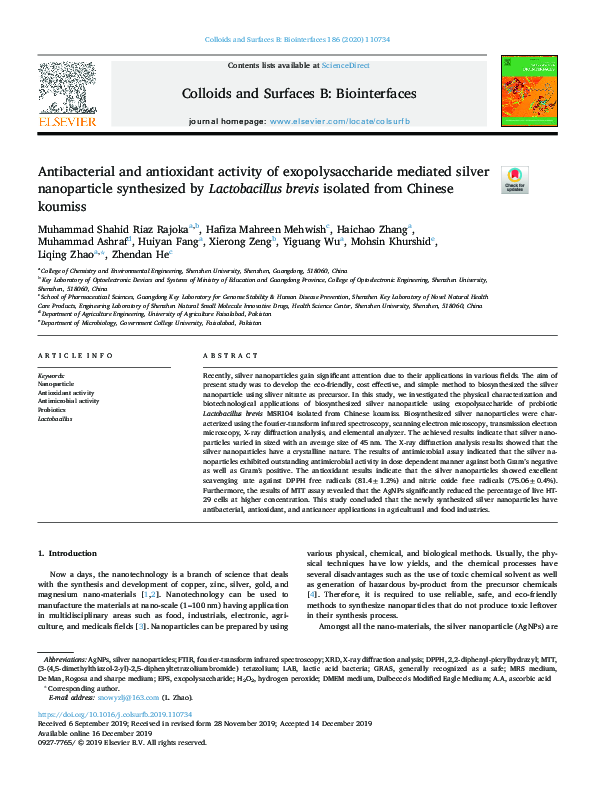(PDF) Antibacterial and antioxidant activity of exopolysaccharide ...