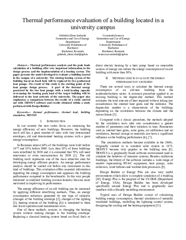 (PDF) Thermal performance evaluation of a building located in a ...