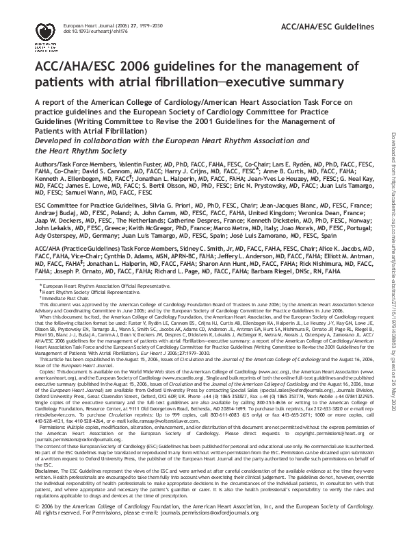 (PDF) ACC/AHA/ESC 2006 guidelines for the management of patients with ...