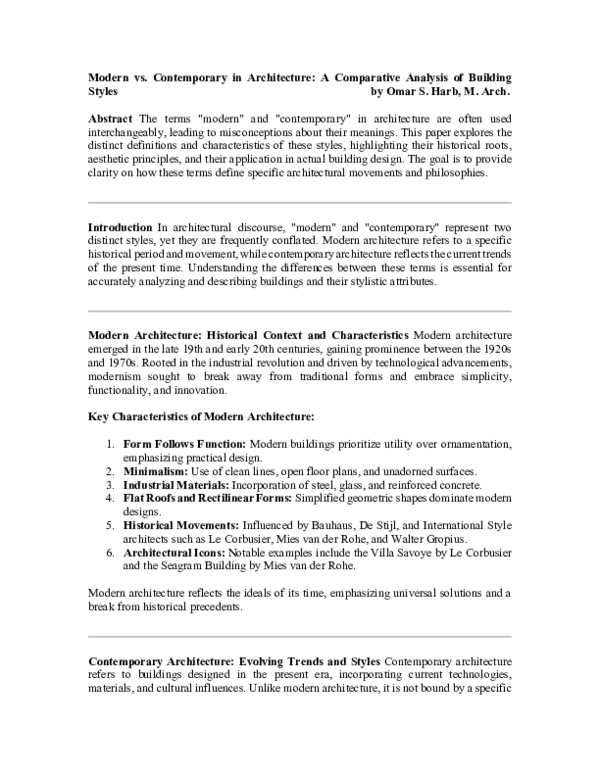 (PDF) Modern vs. Contemporary in Architecture: A Comparative Analysis ...