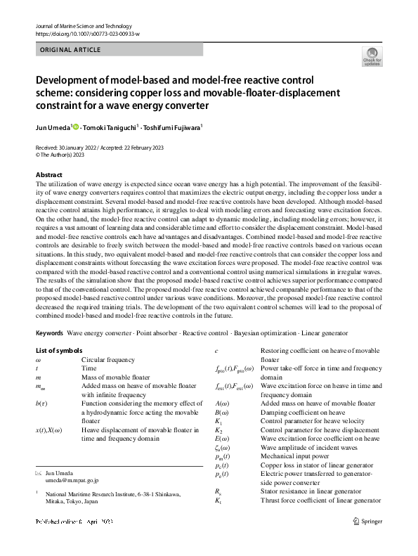 (PDF) Development of model-based and model-free reactive control scheme ...