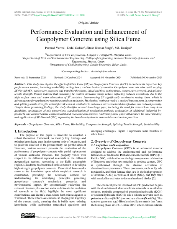 (PDF) Performance Evaluation and Enhancement of Geopolymer Concrete ...