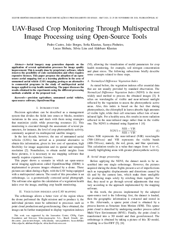 (PDF) UAV-Based Crop Monitoring Through Multispectral Image Processing ...