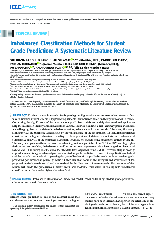 (PDF) Imbalanced Classification Methods for Student Grade Prediction: A ...