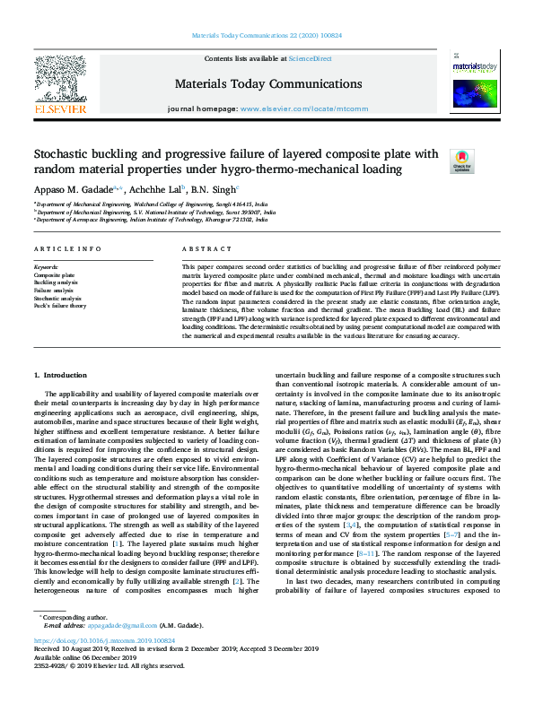 (PDF) Stochastic buckling and progressive failure of layered composite ...
