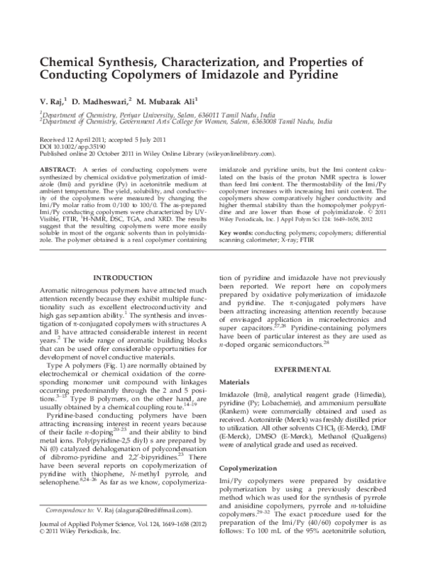 (PDF) Chemical synthesis, characterization, and properties of ...