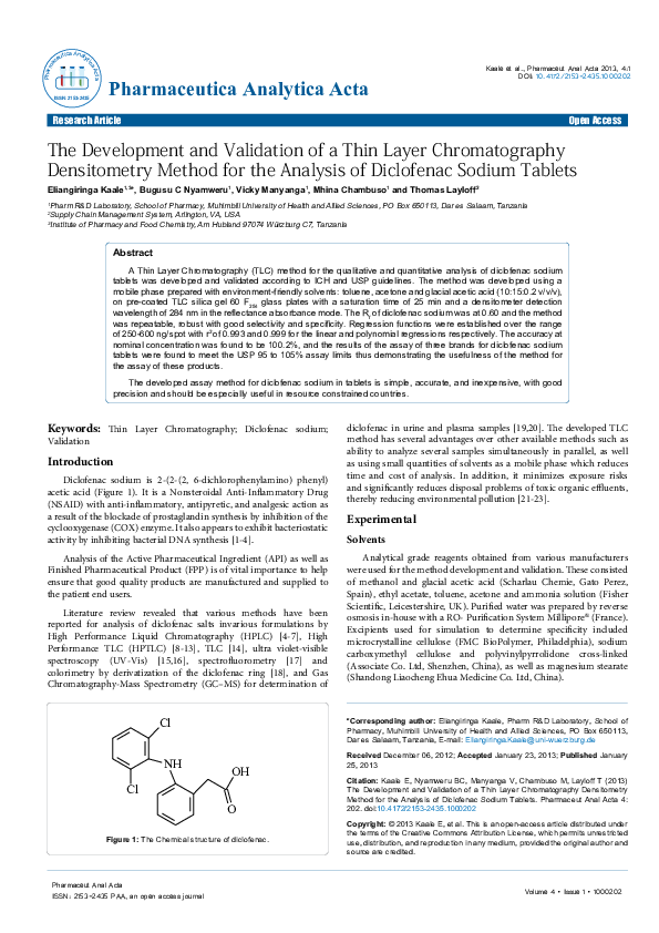 (PDF) The Development and Validation of a Thin Layer Chromatography ...