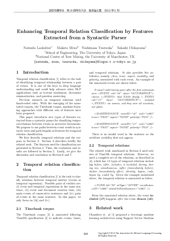 (PDF) Enhancing Temporal Relation Classication by Features Extracted ...
