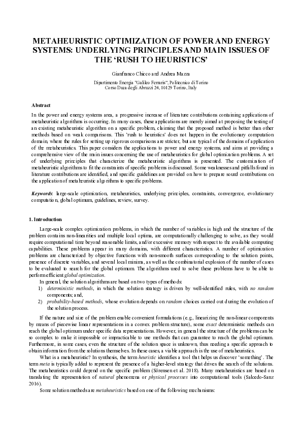 (PDF) Metaheuristic optimization of power and energy systems ...