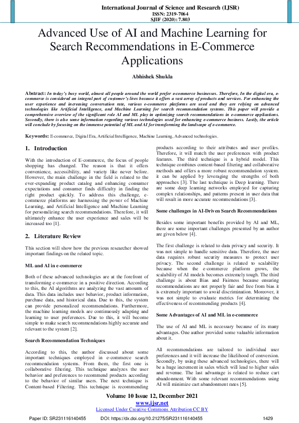(PDF) Advanced Use of AI and Machine Learning for Search ...