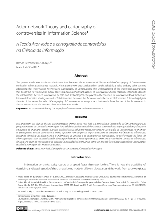 (PDF) Actor-network Theory and cartography of controversies in ...