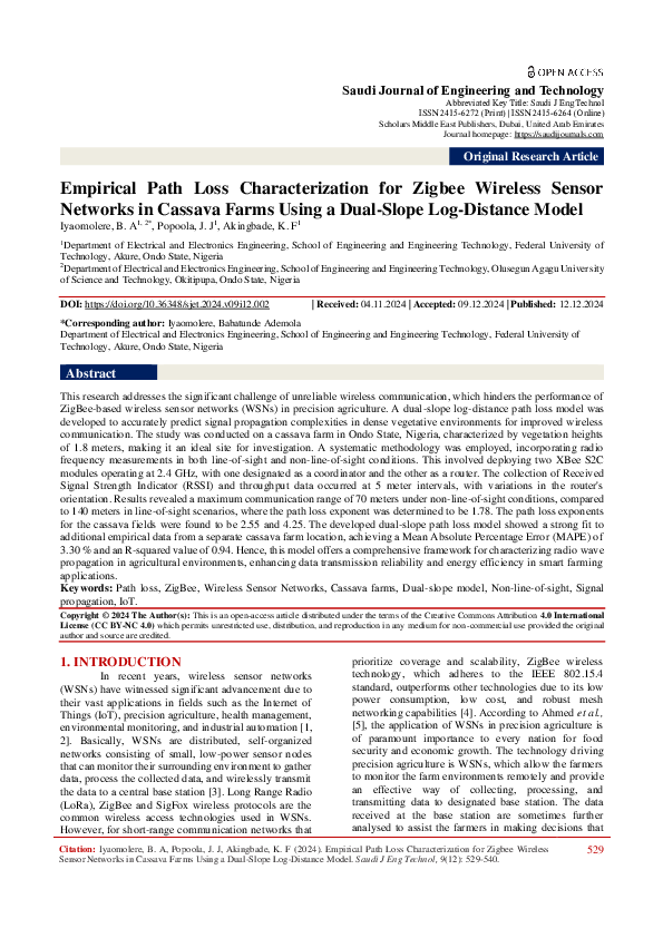 (PDF) Empirical Path Loss Characterization for Zigbee Wireless Sensor ...