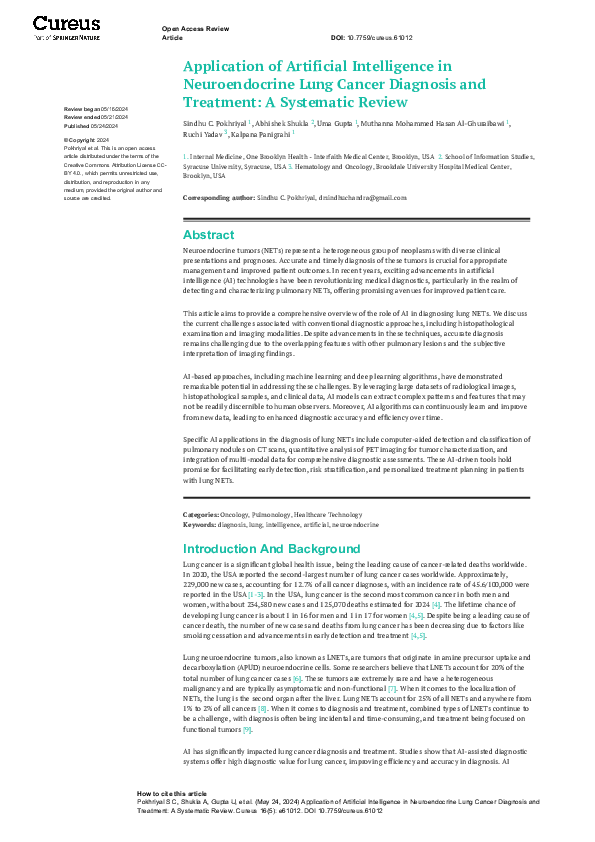 (PDF) Application of Artificial Intelligence in Neuroendocrine Lung ...