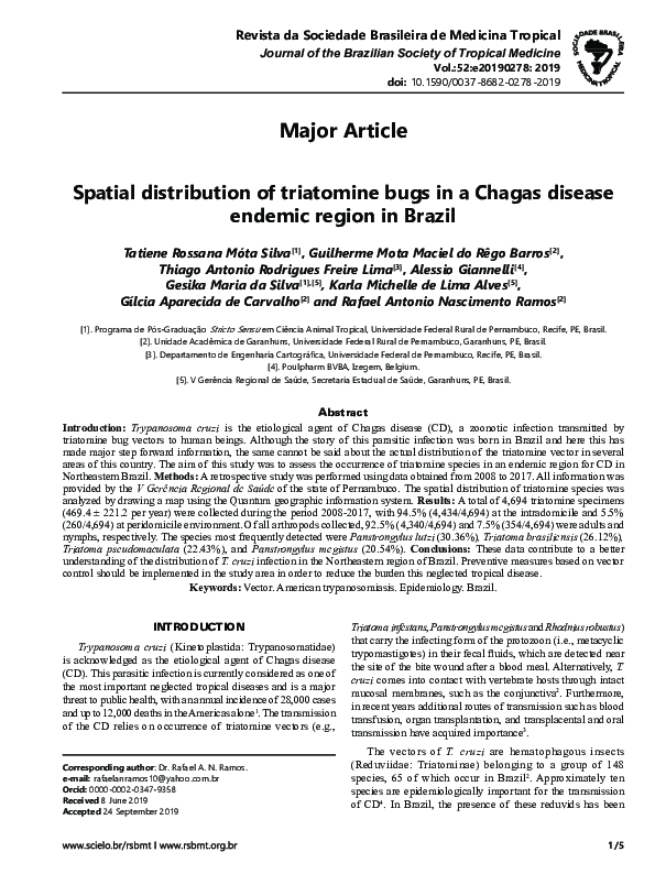 (PDF) Spatial distribution of triatomine bugs in a Chagas disease ...