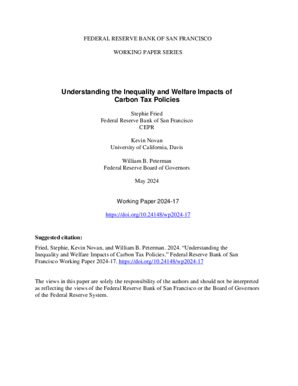 (PDF) Understanding the Inequality and Welfare Impacts of Carbon Tax ...