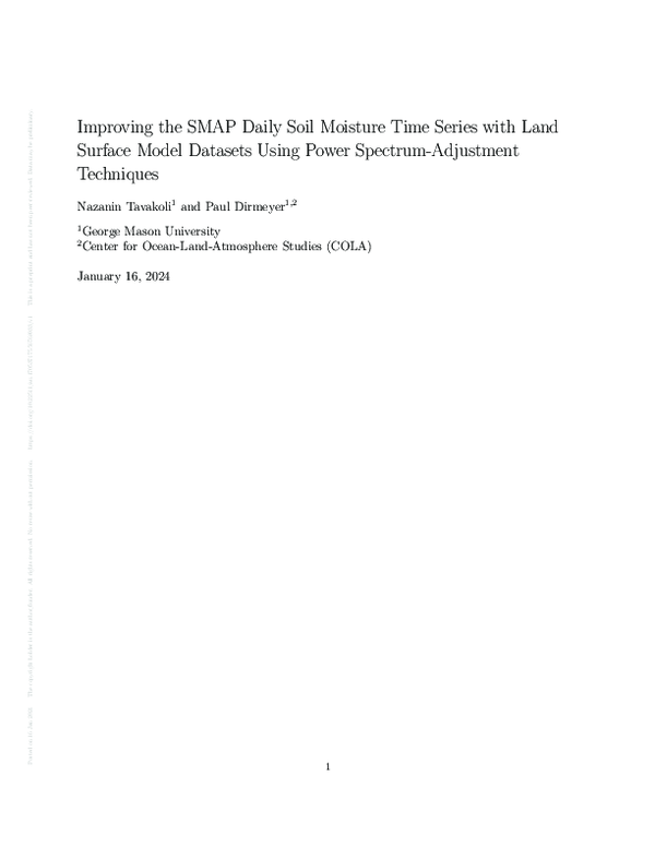 (PDF) Improving the SMAP Daily Soil Moisture Time Series with Land ...