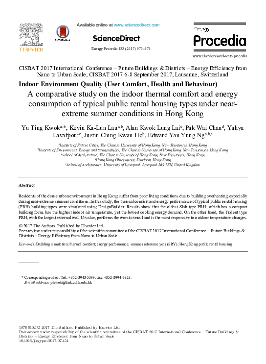 (PDF) A comparative study on the indoor thermal comfort and energy ...
