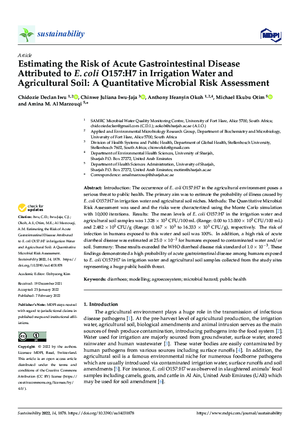(PDF) Estimating the Risk of Acute Gastrointestinal Disease Attributed ...