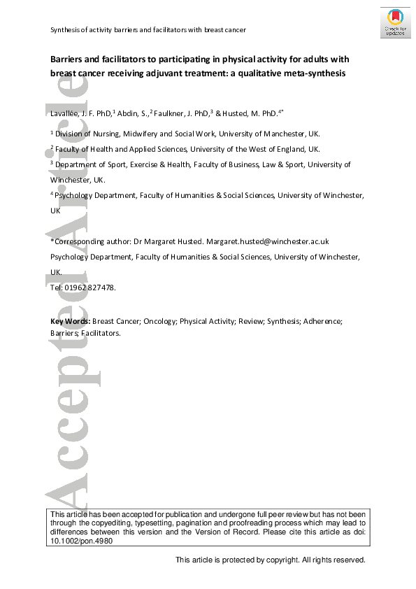 (PDF) Barriers and facilitators to participating in Alzheimer's disease ...