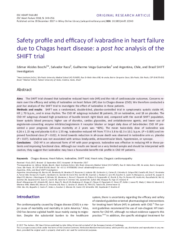 (PDF) Safety profile and efficacy of ivabradine in heart failure due to ...