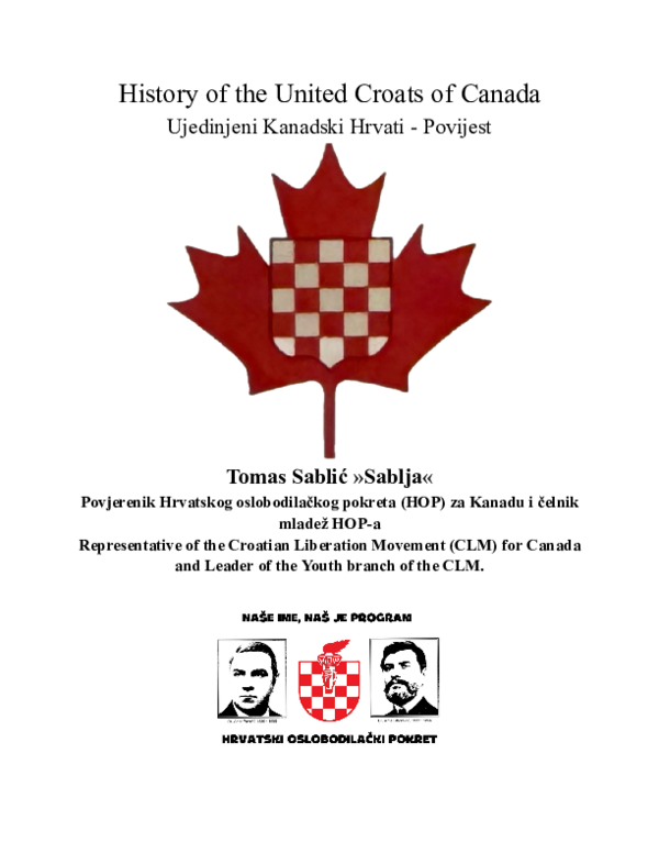 (PDF) History of the United Croats of Canada