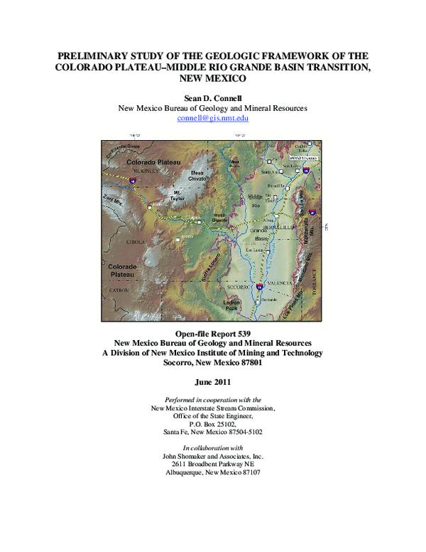 (PDF) Preliminary study of the geologic framework of the Colorado ...