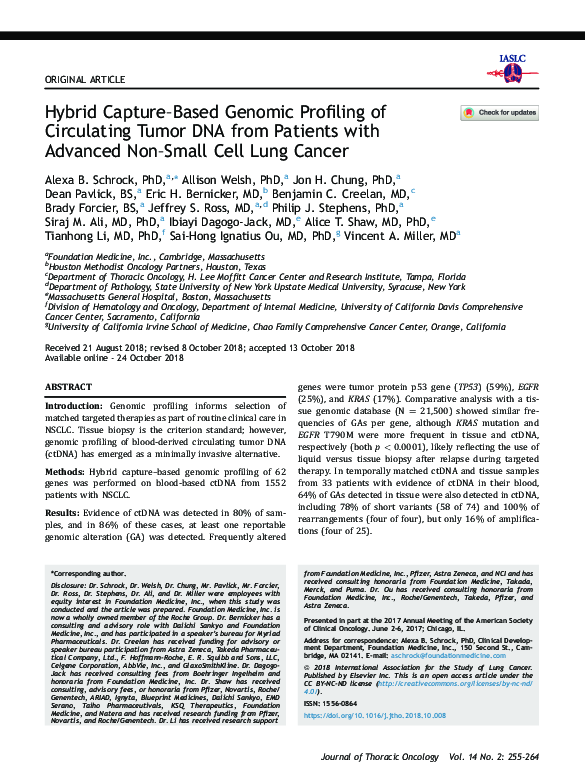 (PDF) Hybrid Capture–Based Genomic Profiling of Circulating Tumor DNA ...