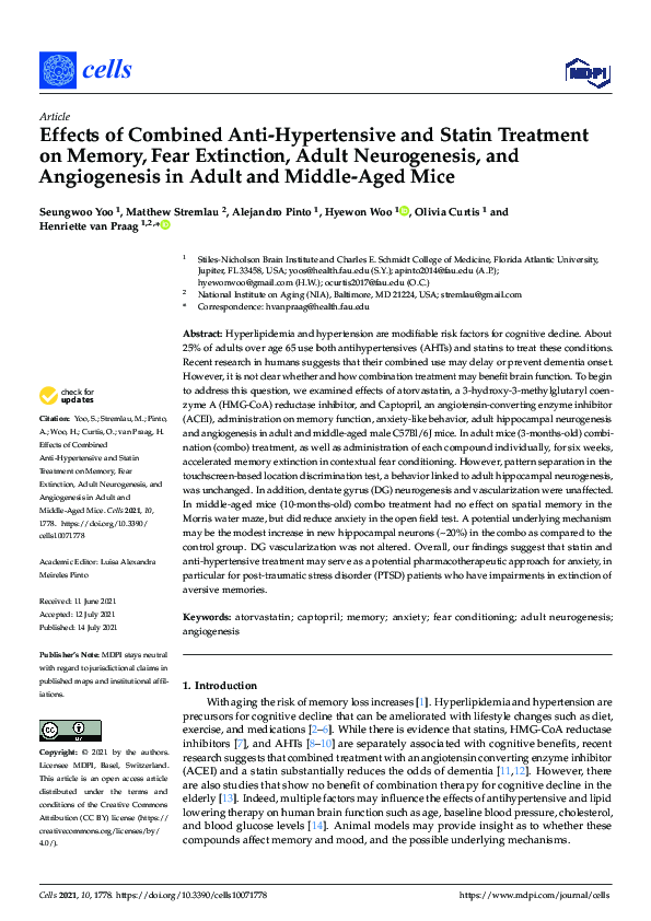 (PDF) Effects of Combined Anti-Hypertensive and Statin Treatment on ...