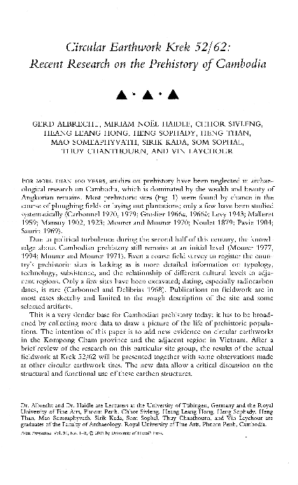 (PDF) Circular Earthwork Krek 52/62: Recent Research on the Prehistory ...