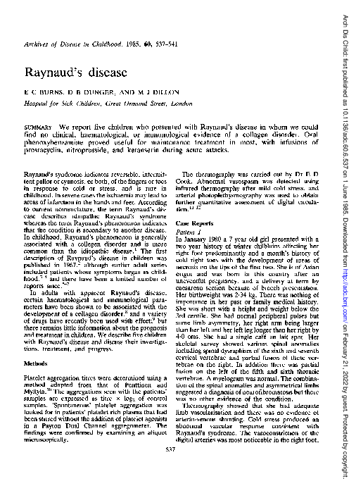 (PDF) Raynaud's disease