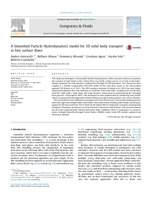 (PDF) A Smoothed Particle Hydrodynamics model for 3D solid body ...