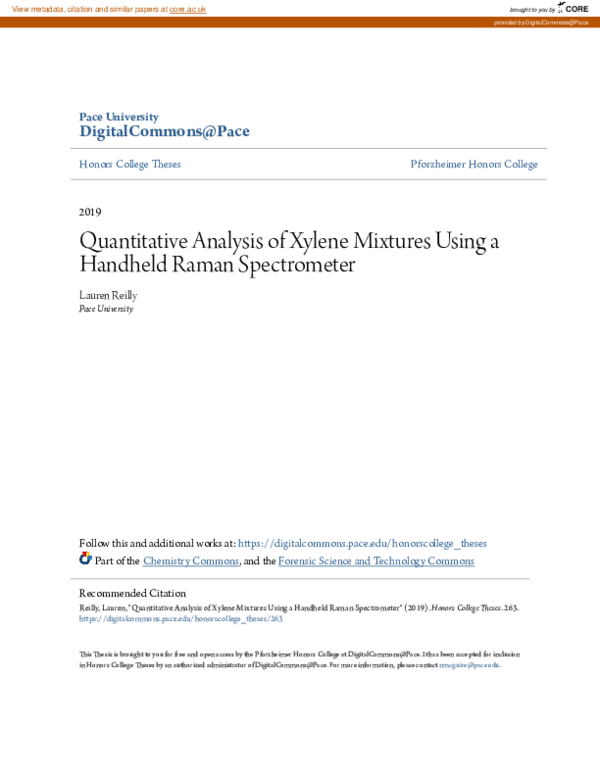 (PDF) Quantitative Analysis of Xylene Mixtures Using a Handheld Raman ...