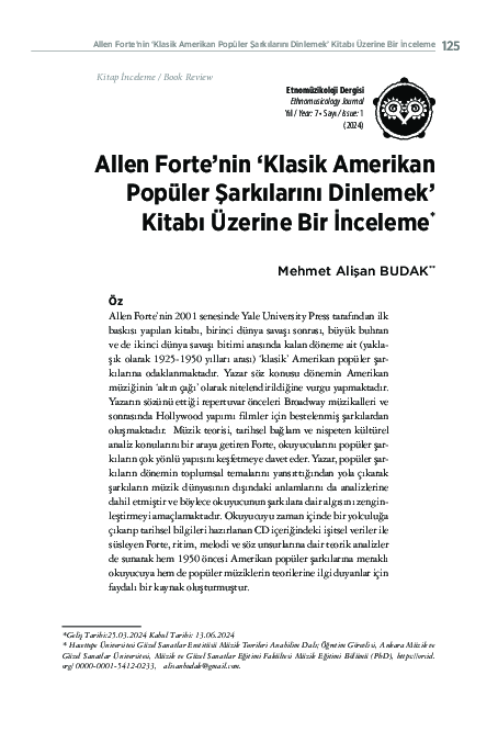 (PDF) A Review of Allen Forte’s Book ‘Listening to Classic American ...
