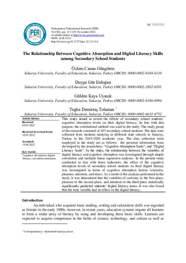 (PDF) The Relationship Between Cognitive Absorption and Digital ...
