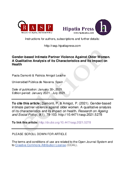 (PDF) Gender-based Intimate Partner Violence Against Older Women. A ...