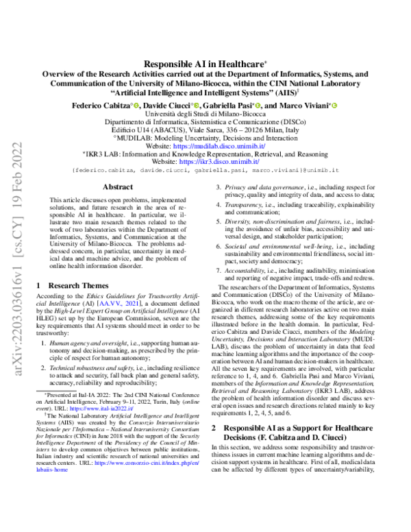 (PDF) Responsible AI in Healthcare