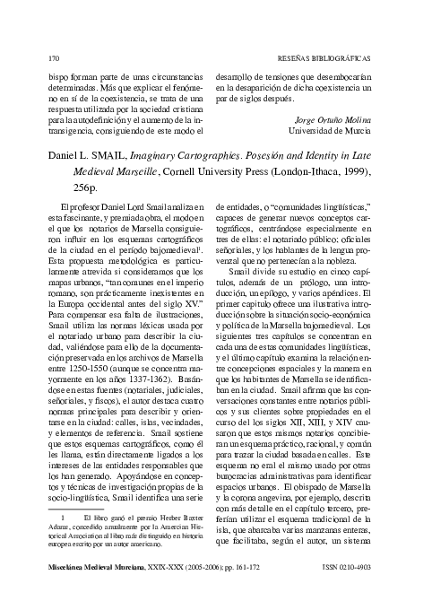 (PDF) Daniel L. Smail: Imaginary Cartographies. Posesión and Identity ...