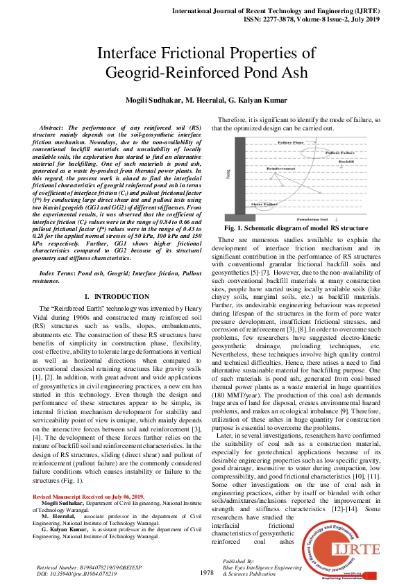 (PDF) Interface Frictional Properties of Geogrid-Reinforced Pond Ash