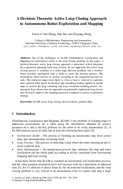 (PDF) A Decision-Theoretic Active Loop Closing Approach to Autonomous ...