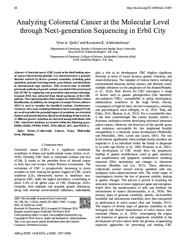 (PDF) Analyzing Colorectal Cancer at the Molecular Level through Next ...